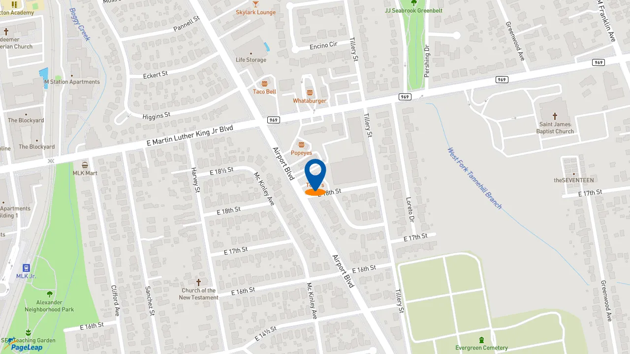 https://pageleap.com map showing location of Wings &amp; Things in Austin.