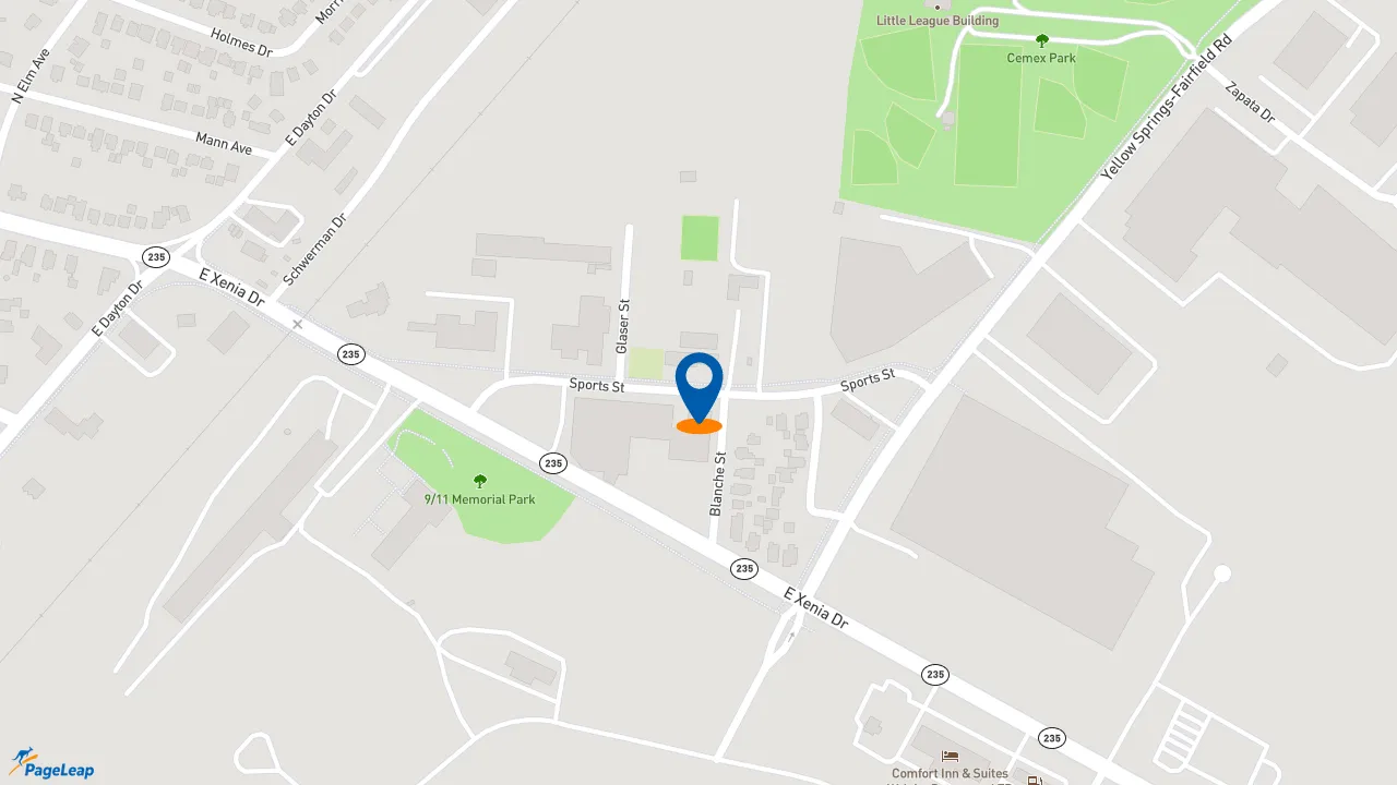 https://pageleap.com map showing location of Woody&#039;s Radiator Shop in Street.