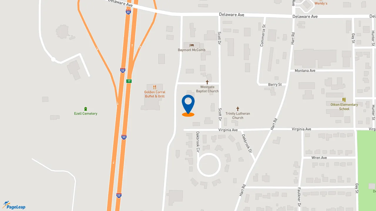 https://pageleap.com map showing location of Zaxby&#039;s Chicken Fingers &amp; Buffalo Wings in Mccomb.