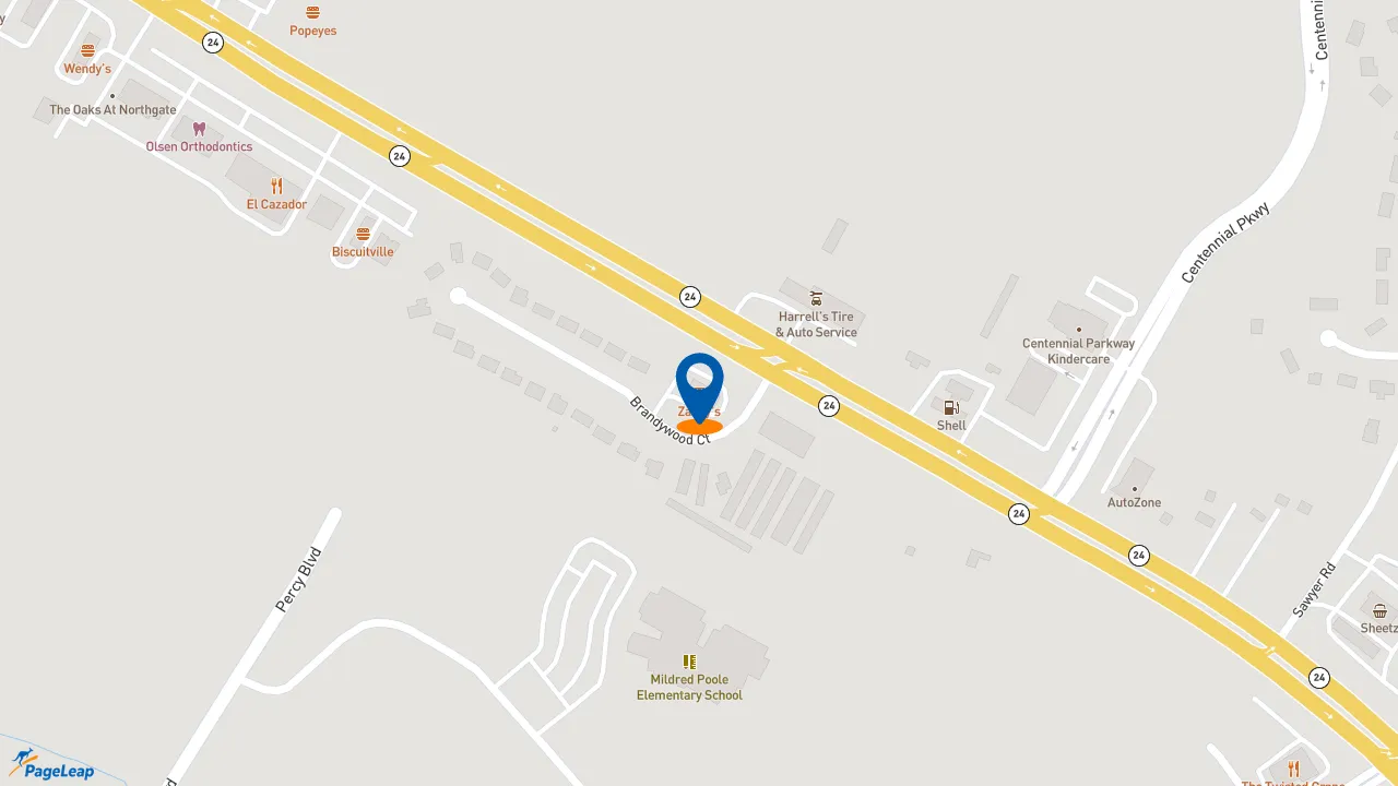 https://pageleap.com map showing location of Zaxby&#039;s Chicken Fingers &amp; Buffalo Wings in Cameron.