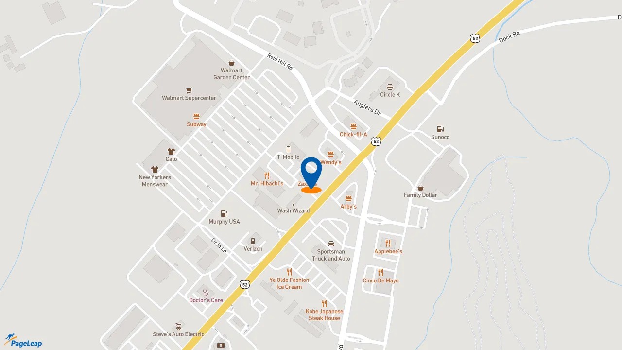 https://pageleap.com map showing location of Zaxby&#039;s Chicken Fingers &amp; Buffalo Wings in Moncks Corner.