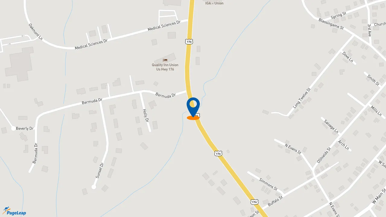 https://pageleap.com map showing location of Zaxby&#039;s Chicken Fingers &amp; Buffalo Wings in Union.