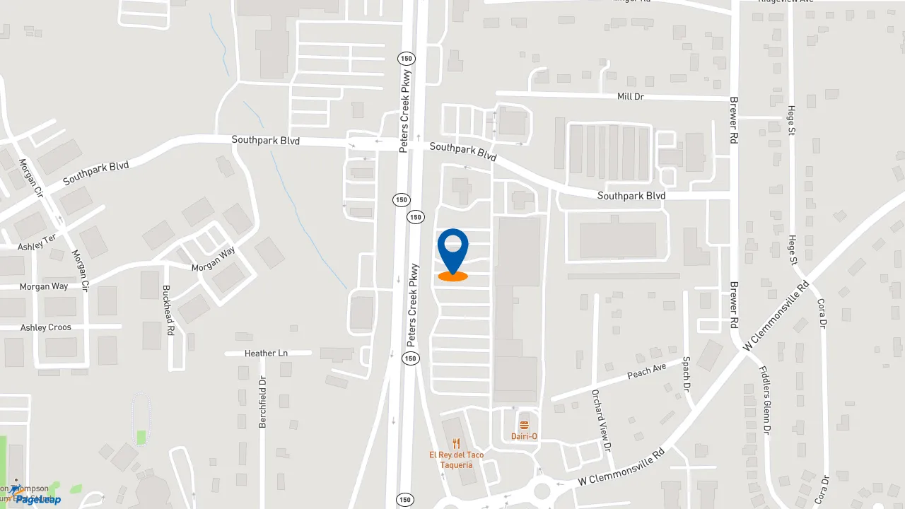 https://pageleap.com map showing location of Zaxby&#039;s Chicken Fingers &amp; Buffalo Wings in Winston Salem.