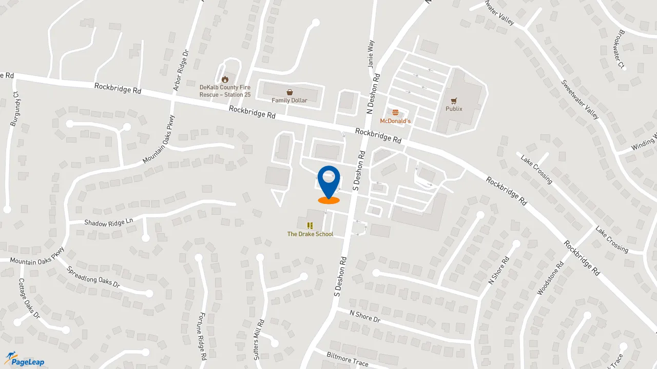 https://pageleap.com map showing location of Zaxby&#039;s Chicken Fingers &amp; Buffalo Wings in Lithonia.