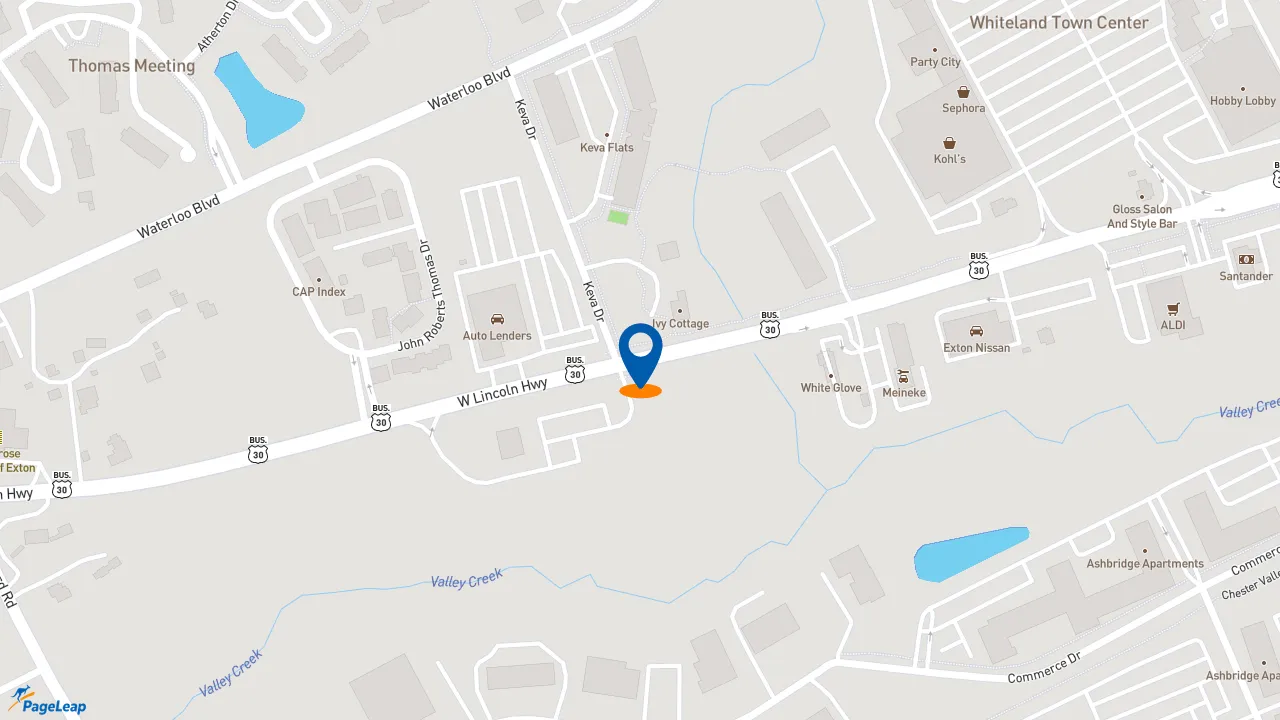 https://pageleap.com map showing location of Z!Eats in Exton.