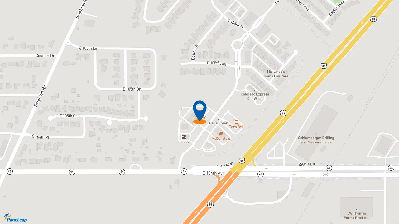https://pageleap.com map showing location of Ziggi&#039;s Coffee in Henderson.