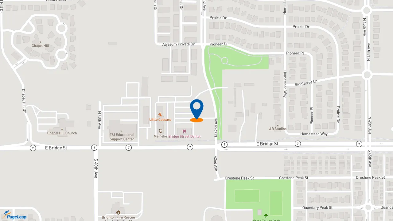 https://pageleap.com map showing location of Ziggi&#039;s Coffee in Brighton.
