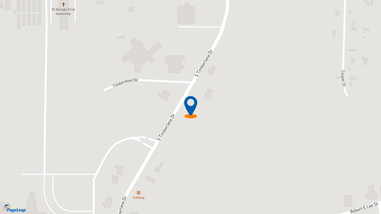 https://pageleap.com map showing location of Ziggi&#039;s Coffee in El Dorado.