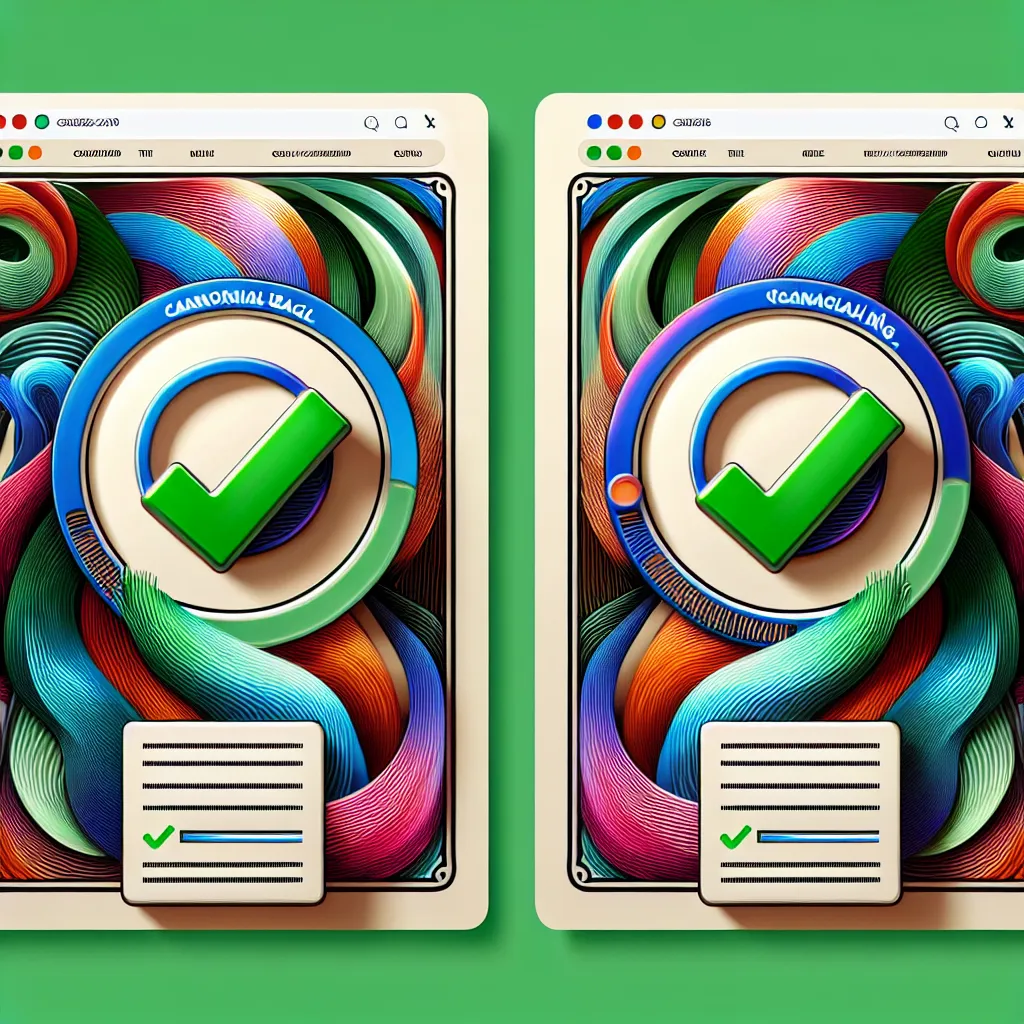 Two stacked mockup webpages filled with abstract spiral colors for a digital art illustration, validated by a green check mark badge. This professional composition demonstrates proper website metadata usage and the use of sleek, rounded style.